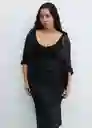 Falda Pareo Negro Talla L Mujer Mango