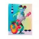 Toy Logic Cuadro de Arte Con Marco Diamantiny Rana Guitarrista