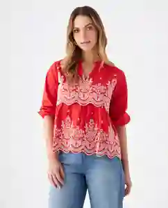 Camisa Rojo Navidad Médio Talla M 419F204 Esprit