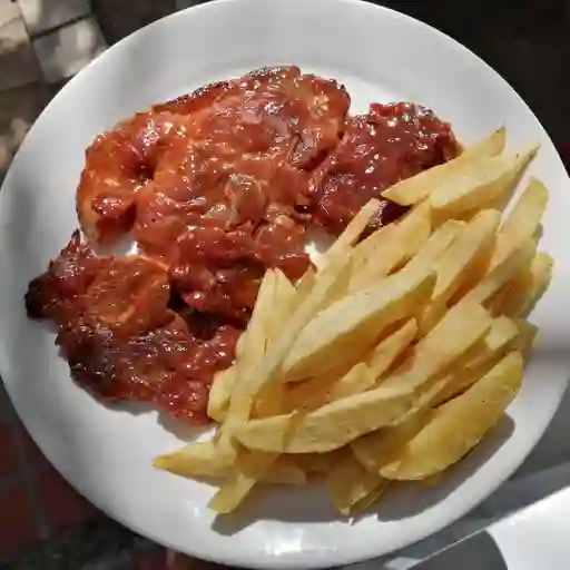  Chuleta de cerdo a la BBQ 