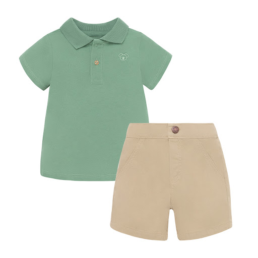 Conjunto Corto Offcorss Polo Bermuda 12 Meses Verde X 2 Piezas