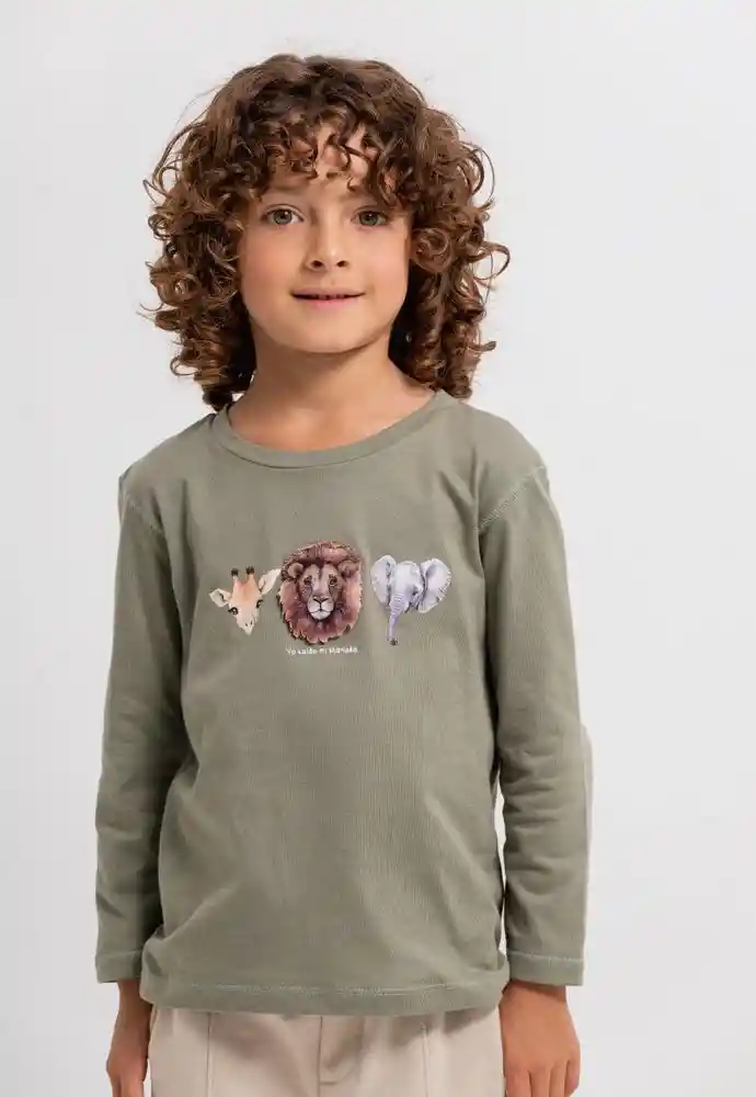 Camiseta Manga Larga 2t-verde