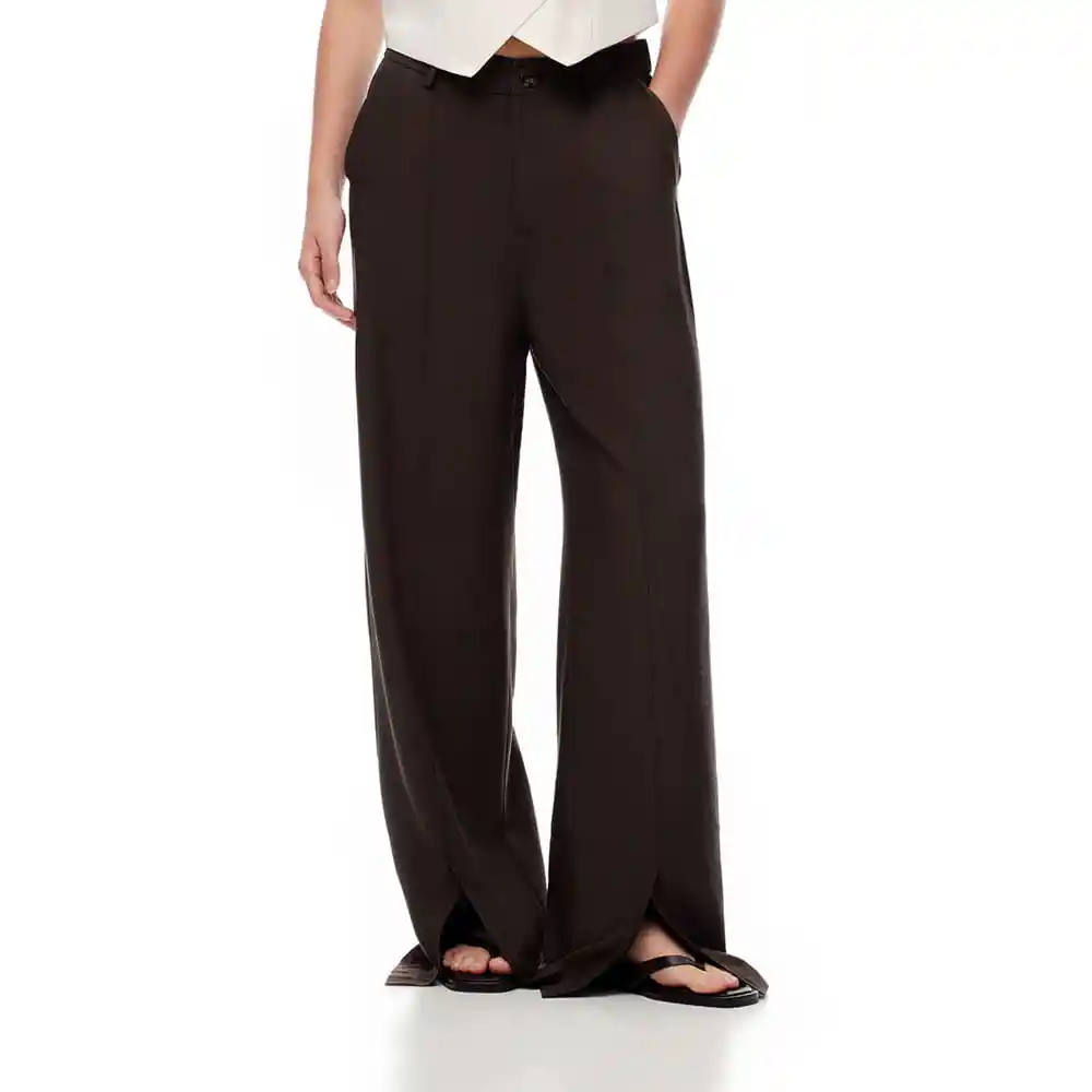 Pantalón Tiro Alto Con Bolsillos Femenino Luko Gef Talla 10