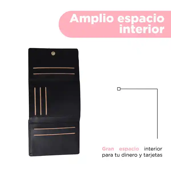 Cartera Trifold Negro Miniso