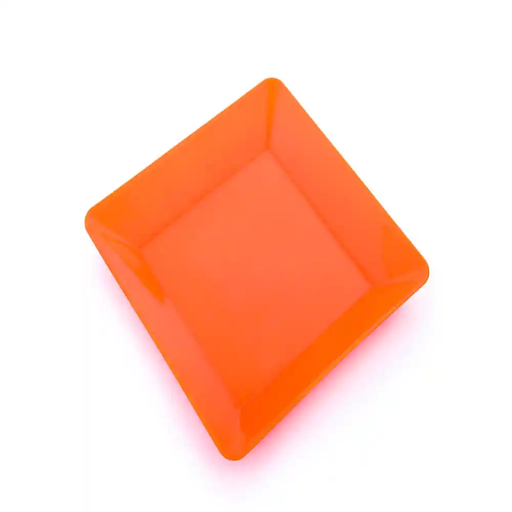 Plato Cuadrado Naranja 22.3 X 22.