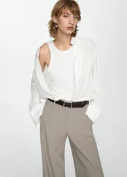 Camisa Lima Offwhite Talla M Mujer Mango