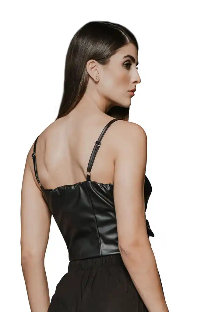 Top Corse Negro Para Mujer Lisa