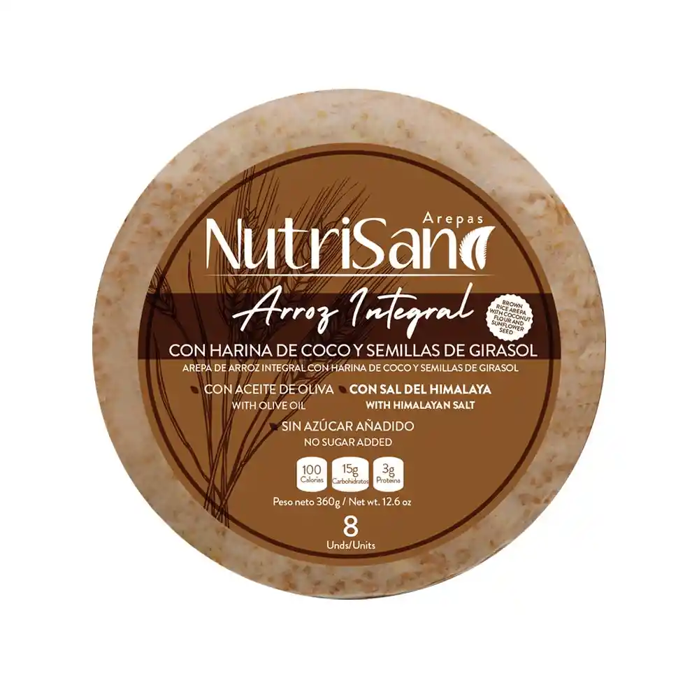 Nutrisano Arepa de Coco y Semillas de Girasol