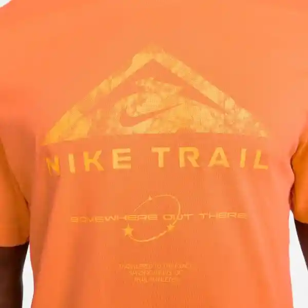 Nike Camiseta Df Tee Run Trail Para Hombre Naranja Talla M