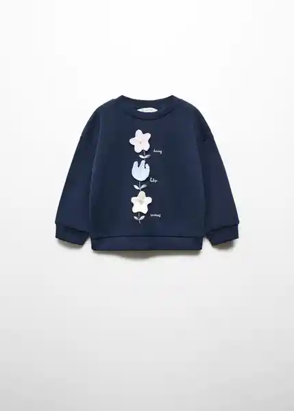 Sudadera Flower Niñas Navy Talla 71 Mango