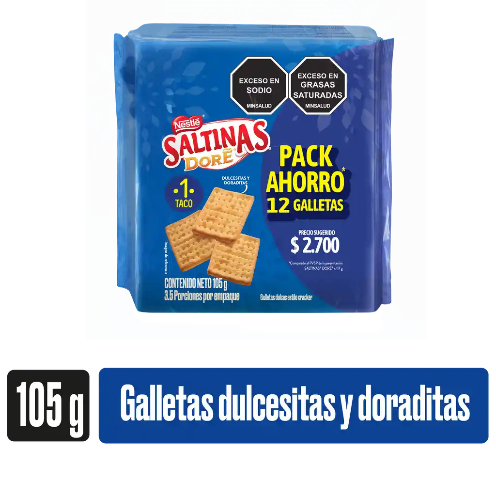 Galletas dulces SALTINAS Dore 1 Taco 72x105g