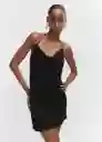 Vestido Party Negro Talla L Mujer Mango