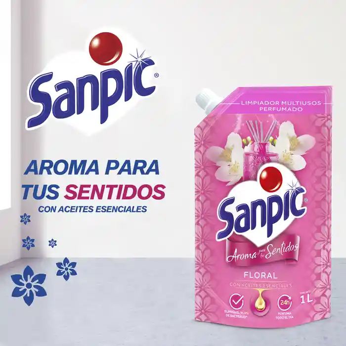 Sanpic Limpia Pisos Aroma para los Sentidos Alegría Rosa - Manzana