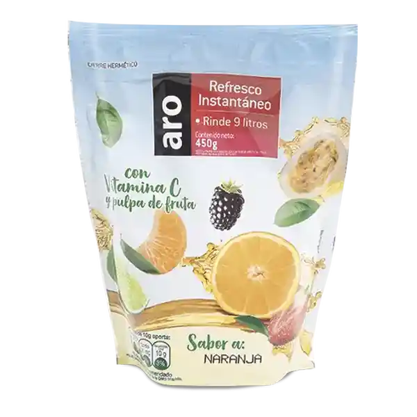 Aro Refresco Polvo Naranja Rinde 9 L