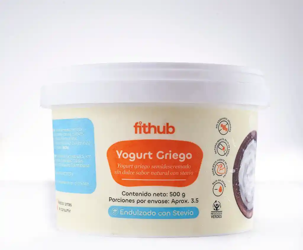 Fithub Yogurt Griego con Stevia Bajo en Grasa