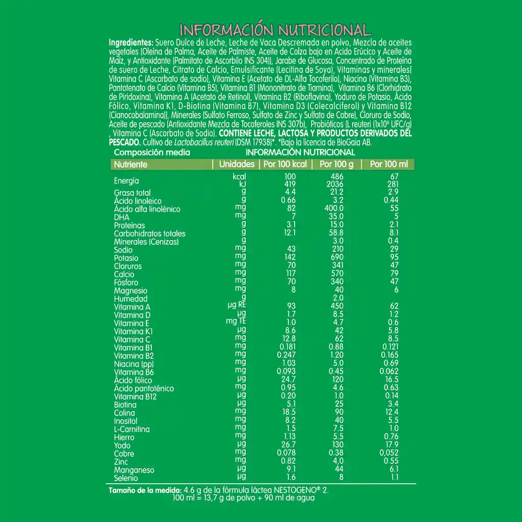 Fórmula infantil NESTOGENO Etapa 2 x 800g