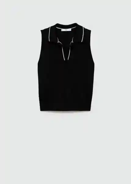 Top Verto Negro Talla L Mujer Mango