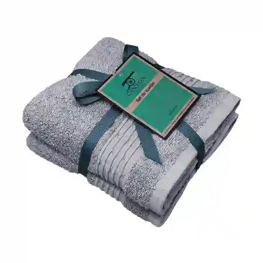 Setx2 Toallas 40x70 460gm Gris