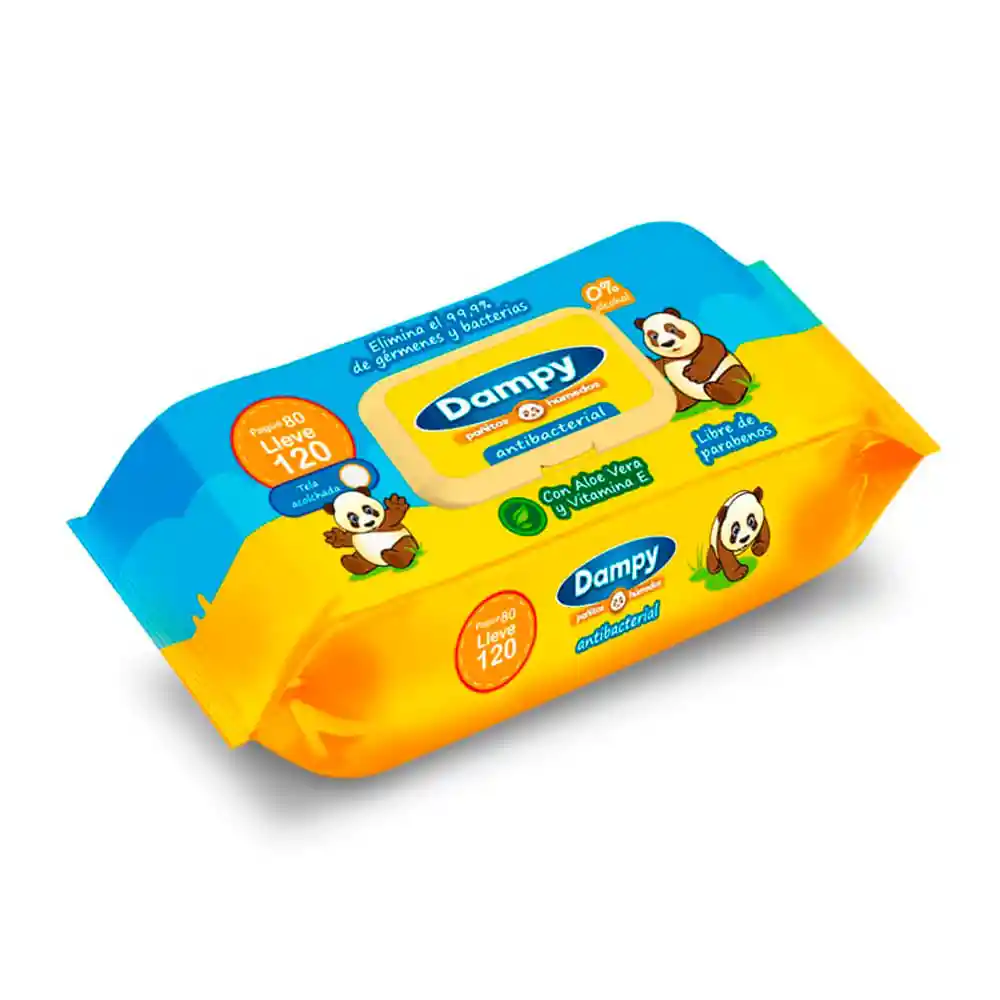 Pañitos Humedos Antibacterial Dampy Bolsa