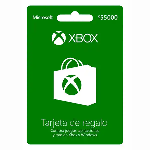 Xbox Microsoft Tarjeta 55.000 Live