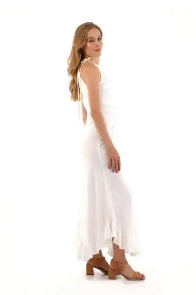 Vestido Largo Aurelia Marfil Talla XS Mercedes Campuzano