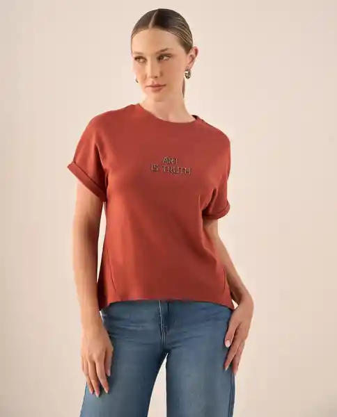 Camiseta Naranja Terracota Oscuro Talla S 409G005 Esprit