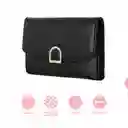 Cartera Para Mujer Con Hebilla Dorada Negro Serie Miniso