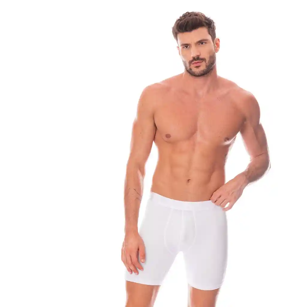 Boxer Largo Algodón/elastano Hombre Blanco Fondo 24044 Talla S