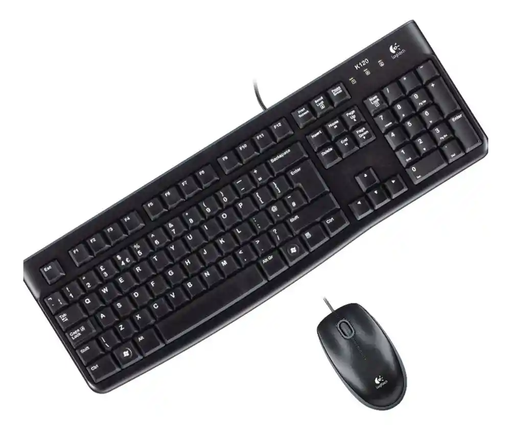 Combo Teclado + Mouse Logitech Mk120 · Usb Plug And Play Negro