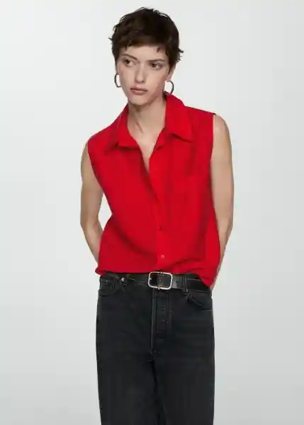 Camisa Lim Rojo Talla 27 Mujer Mango