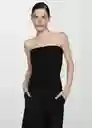 Top Paulina Negro Talla S Mujer Mango