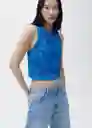 Top Milly Azul Talla S Mujer Mango