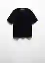 Camiseta Xluri Negro Talla M Mujer Mango