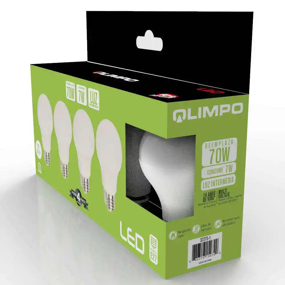 Bombillo Olimpo A55 7 Watts Luz Intermedia e
