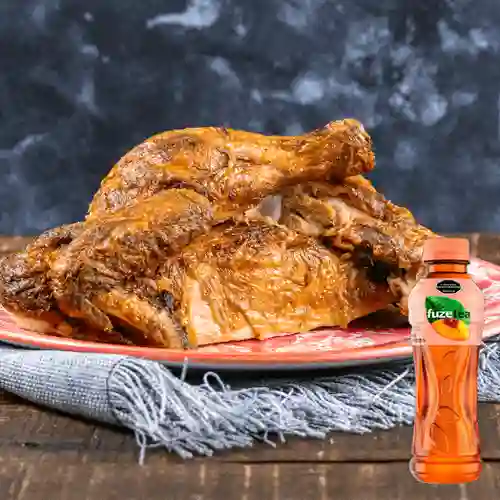 Combo ½ Pollo Tostadito + Fuze Tea Durazno 400ML