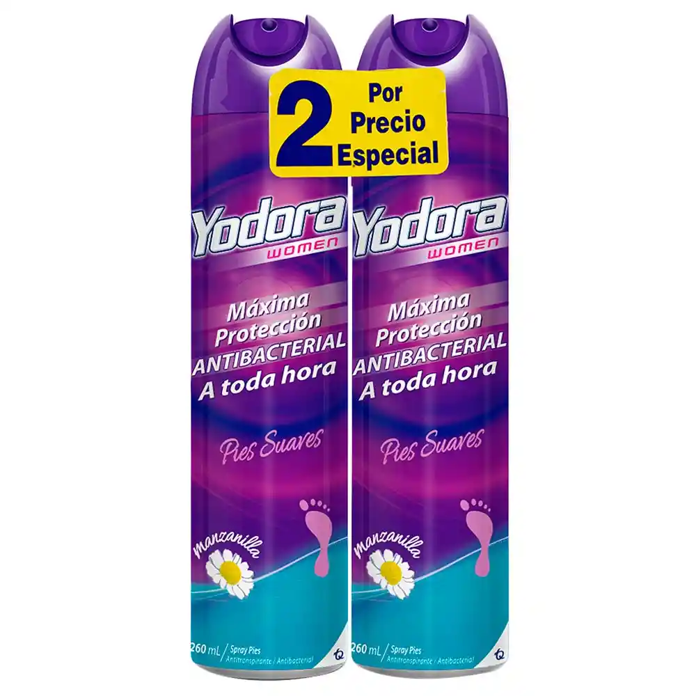 Yodora Desodorante en Spray para Pies Suaves Fragancia a Manzanilla 