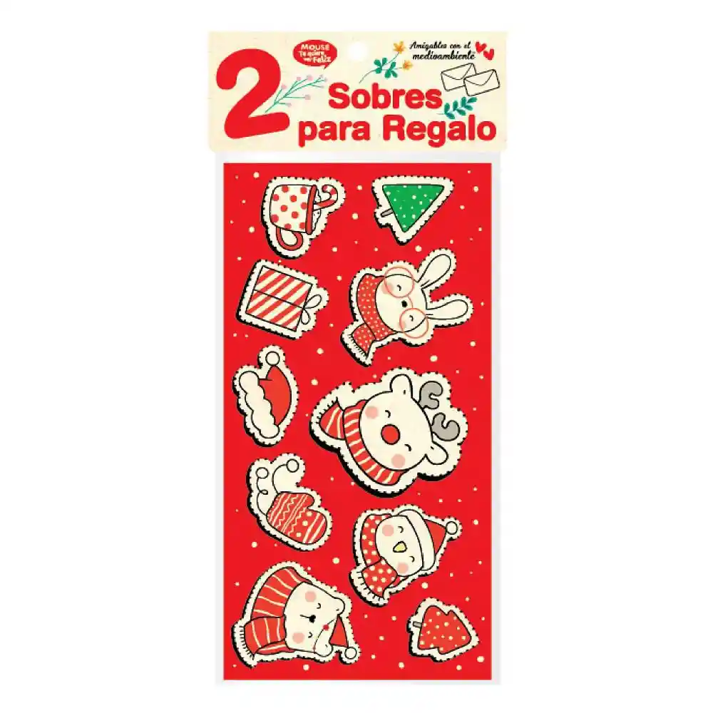 Sobre Regalo Navidad X2 Mouse Digital 350063
