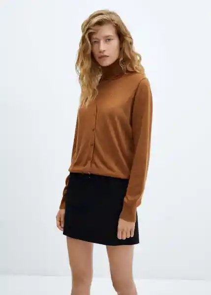 Cárdigan Twinny Caramelo Talla S Mujer Mango