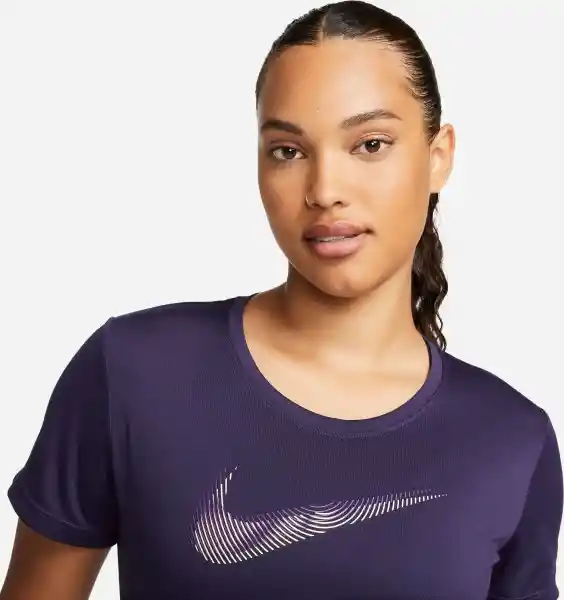 Nike Camiseta Df Swoosh Hbr Ss Top Para Mujer Morado Talla S