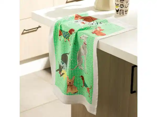 Paño de Cocina Velour Verde Casaideas