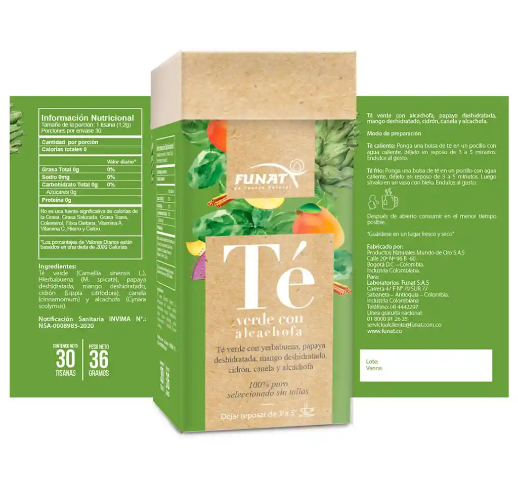 Funat Té Verde Con Alcachofa