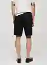 Bermuda Carp Negro Talla 36 Hombre Mango
