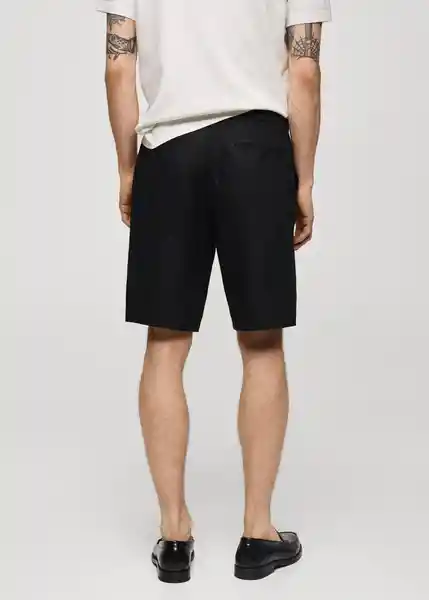 Bermuda Carp Negro Talla 36 Hombre Mango