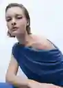 Vestido Marina Azul Talla M Mujer Mango