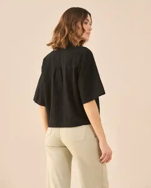 Camisa Negro Puro Ultraoscuro Talla S 611G036 Esprit