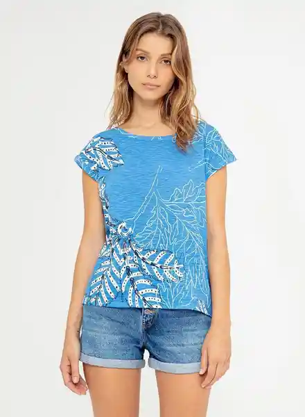 Gef Camiseta Manga Corta Estampado Mujer Azul Talla M