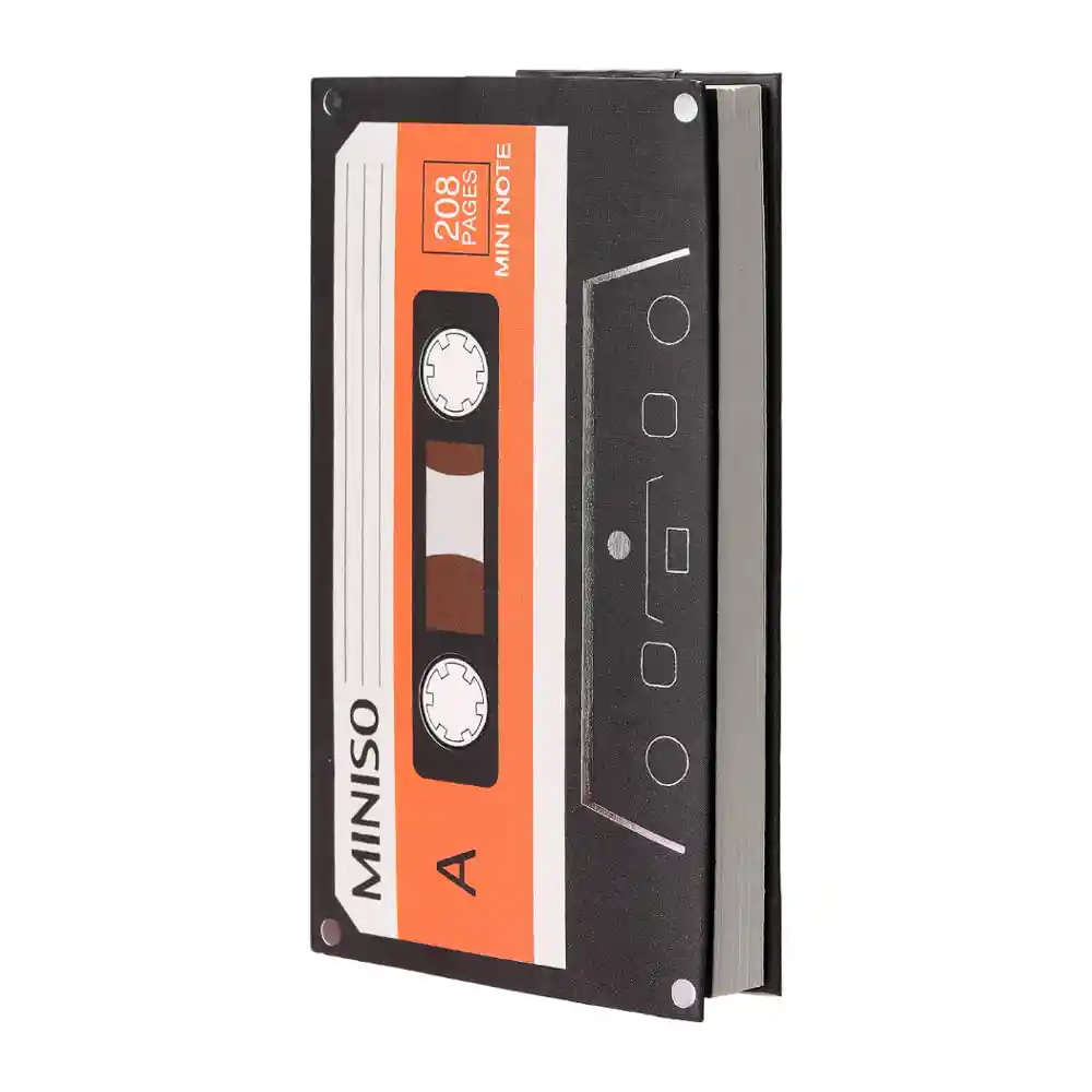 Miniso Libreta Con Diseño de Cassette 104 Hojas Negro B