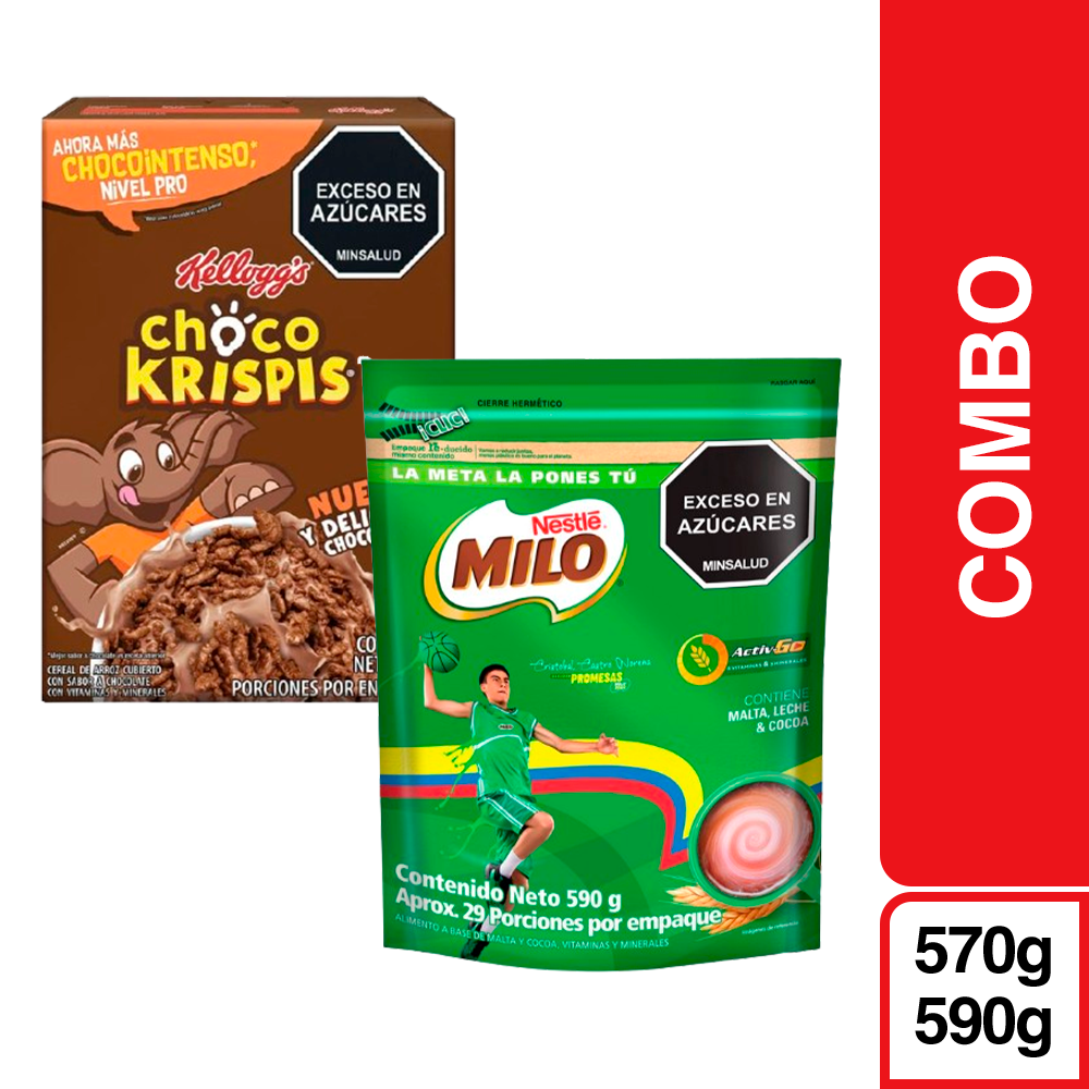 Combo Kelloggs Cereal Choco + MILO Bebida Activ-Go