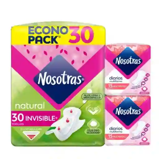 Toallas Nosotras Natural Invisible (30 Und)