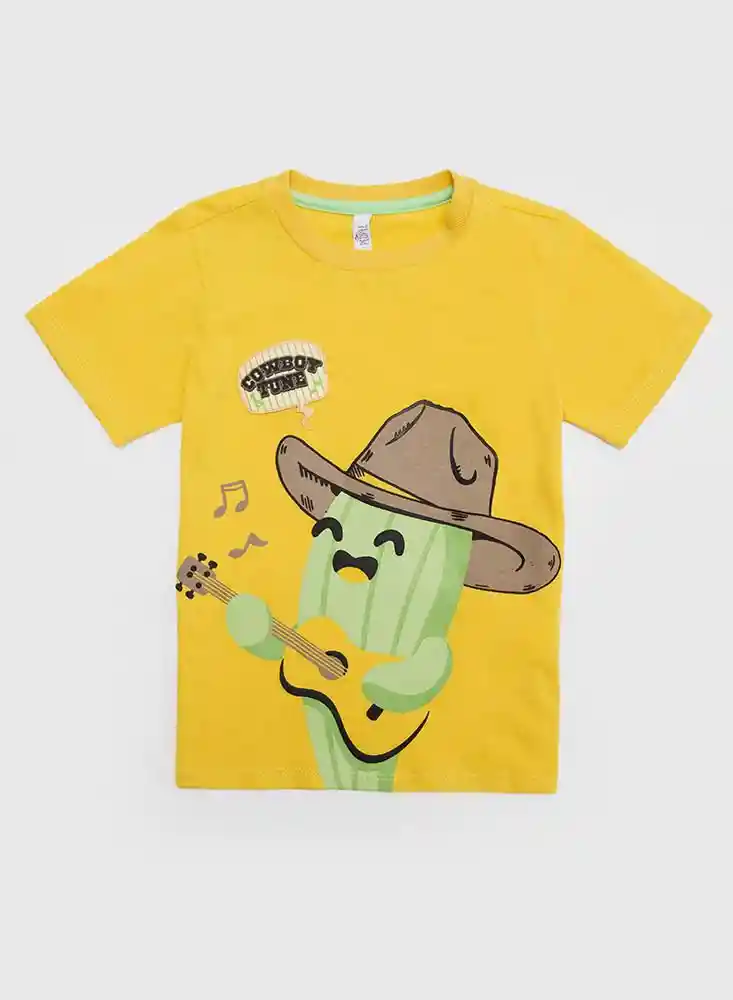 Camiseta Manga Corta Aplique People 16487